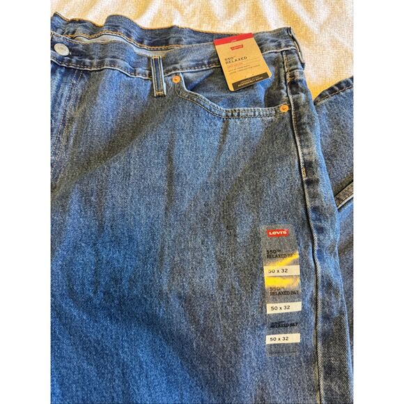 Levis 505 Size 50 x 32 Blue Big Tall Straight Leg Jeans New - Picture 3 of 5